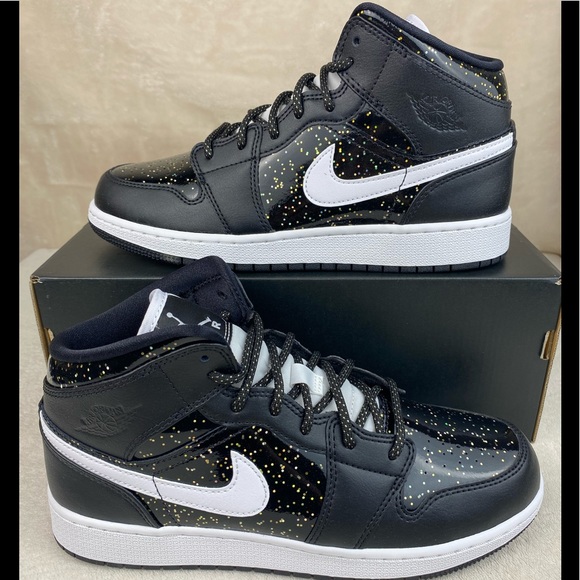 Jordan | Shoes | Nike Air Jordan Mid Se Black Glitter Gs | Poshmark